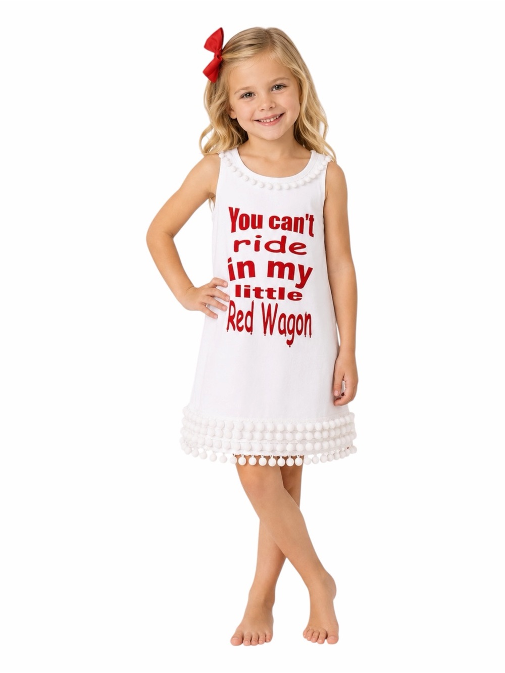 Chasing Fireflies 2012 Little Red Wagon Pom Pom Dress Girls 6